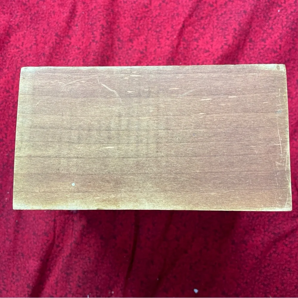 Wooden‎ Box with Floral Basket Carving Design 7x5x3.5 in